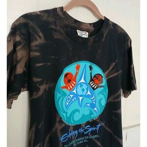 VTG Echoing The Spirit T-Shirt Commonwealth Games Men's Medium 1994 Native Art